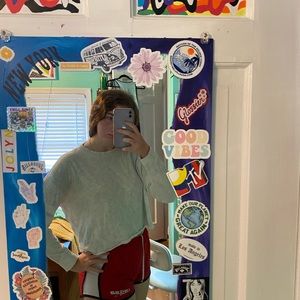 light blue hollister cropped long sleeve